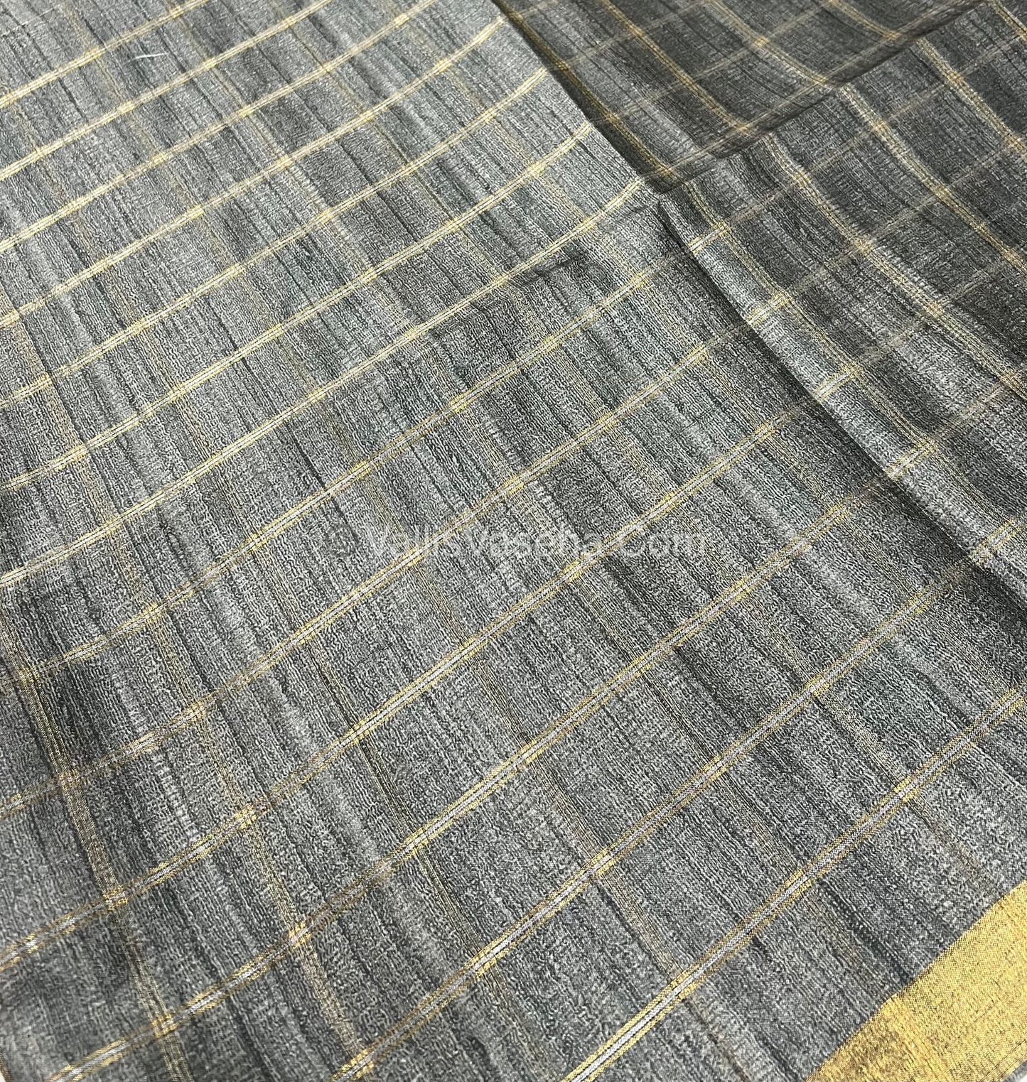 Semi Chanderi Saree - checks pattern - VVSCS004