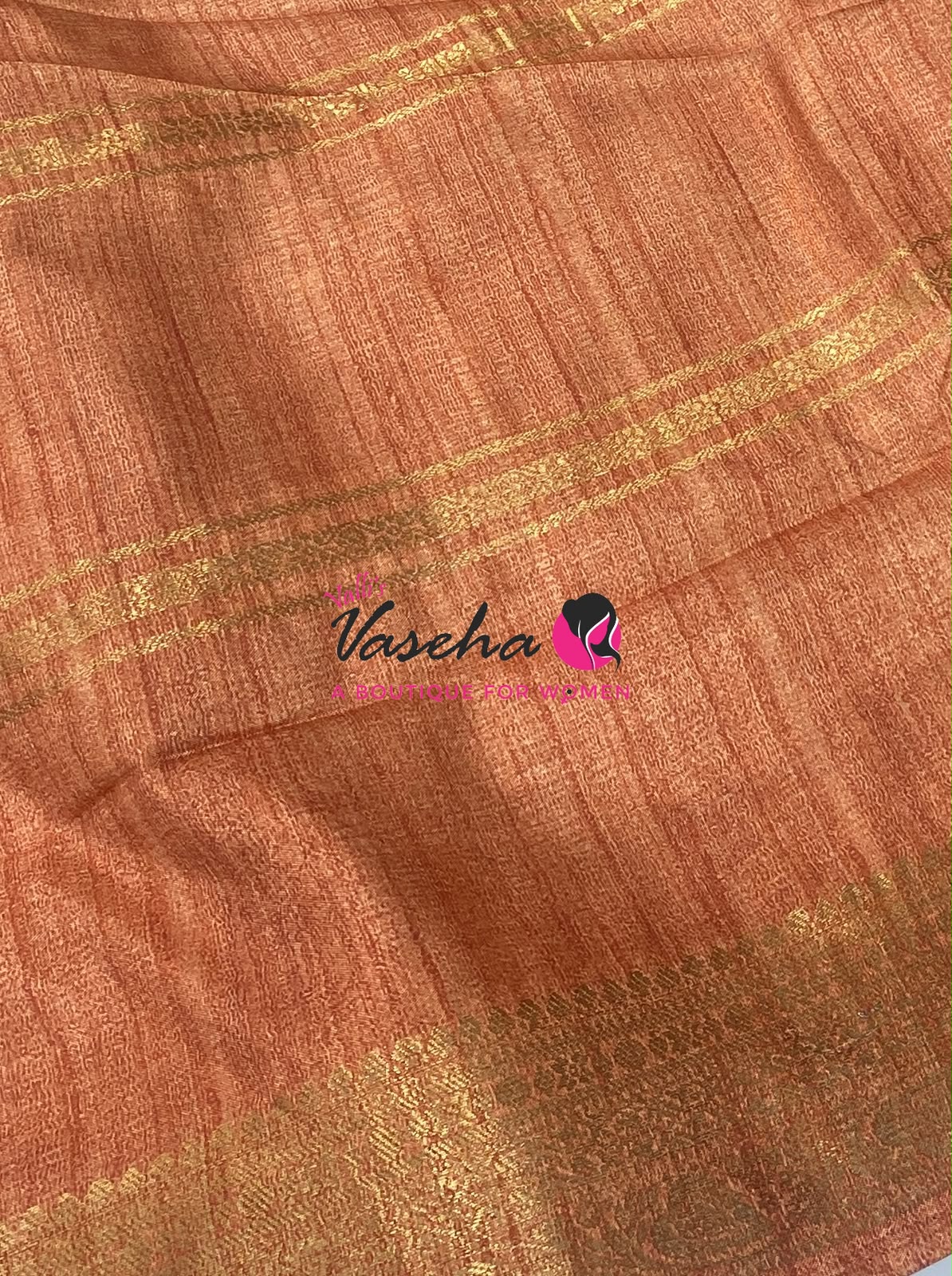 Semi Art Silk Saree - Peach & Rust Orange Shade - VVSAT002