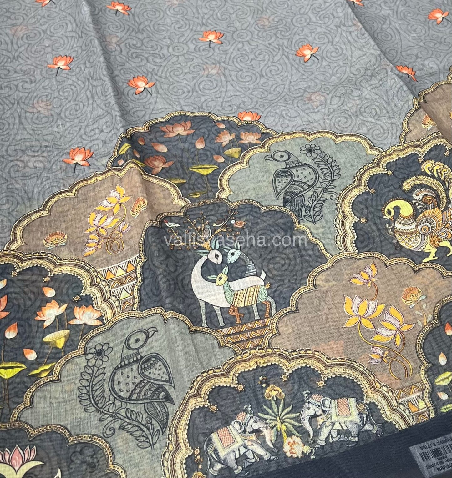Semi Chanderi Saree - Digital Printed - VVSCD001