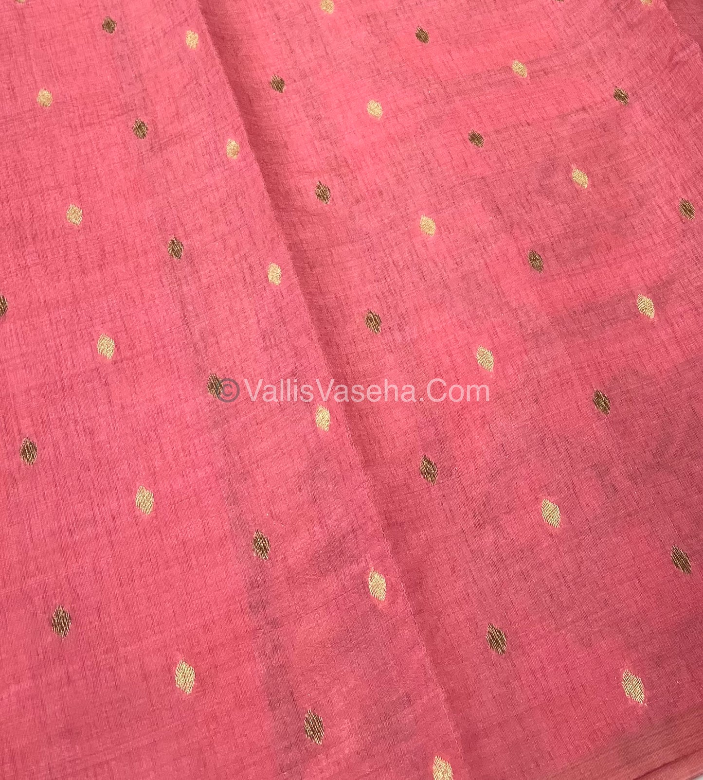 Cherry Tussar - Semi Tussar Silk - Peach Shade - VVSTS009