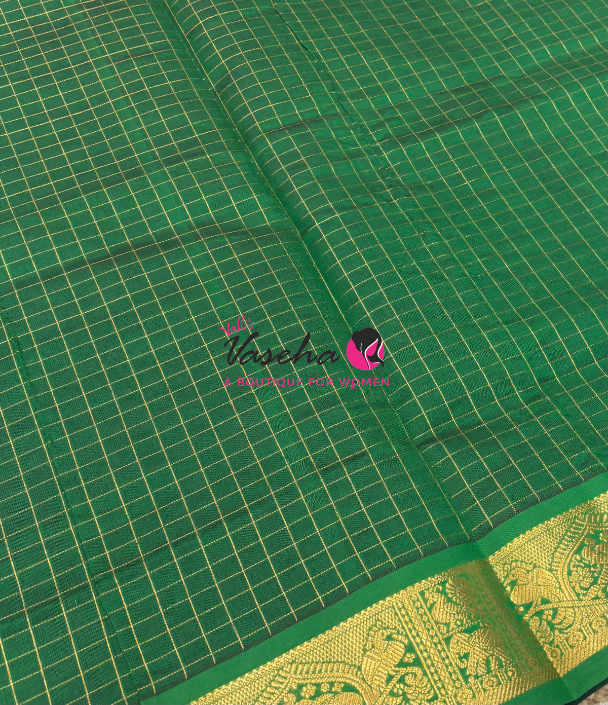 Semi Silk Cotton Saree - Checks Pattern - VVSSC019