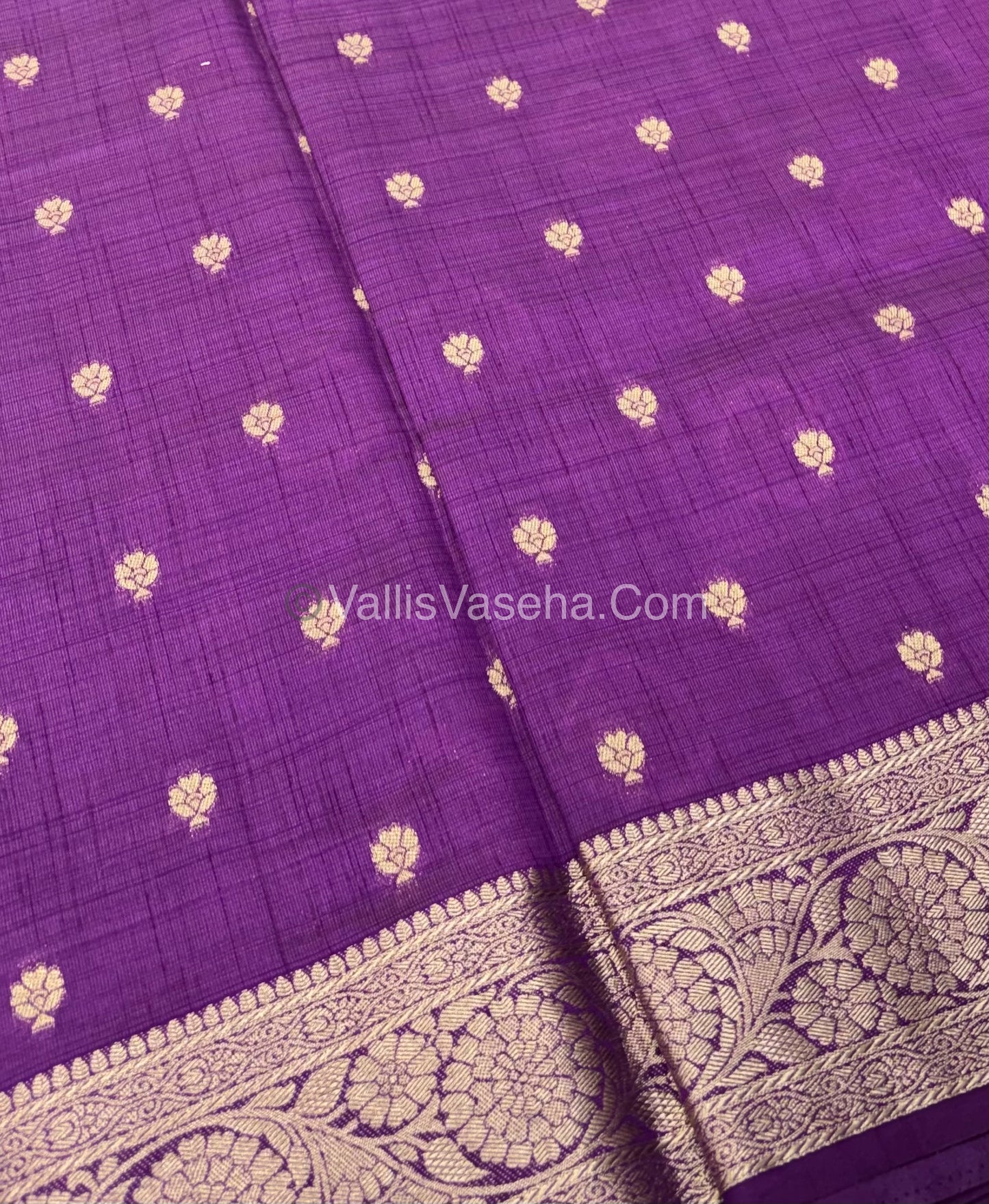 Semi Tussar Silk - Grand Pallu - Purple Shade - VVSTS029