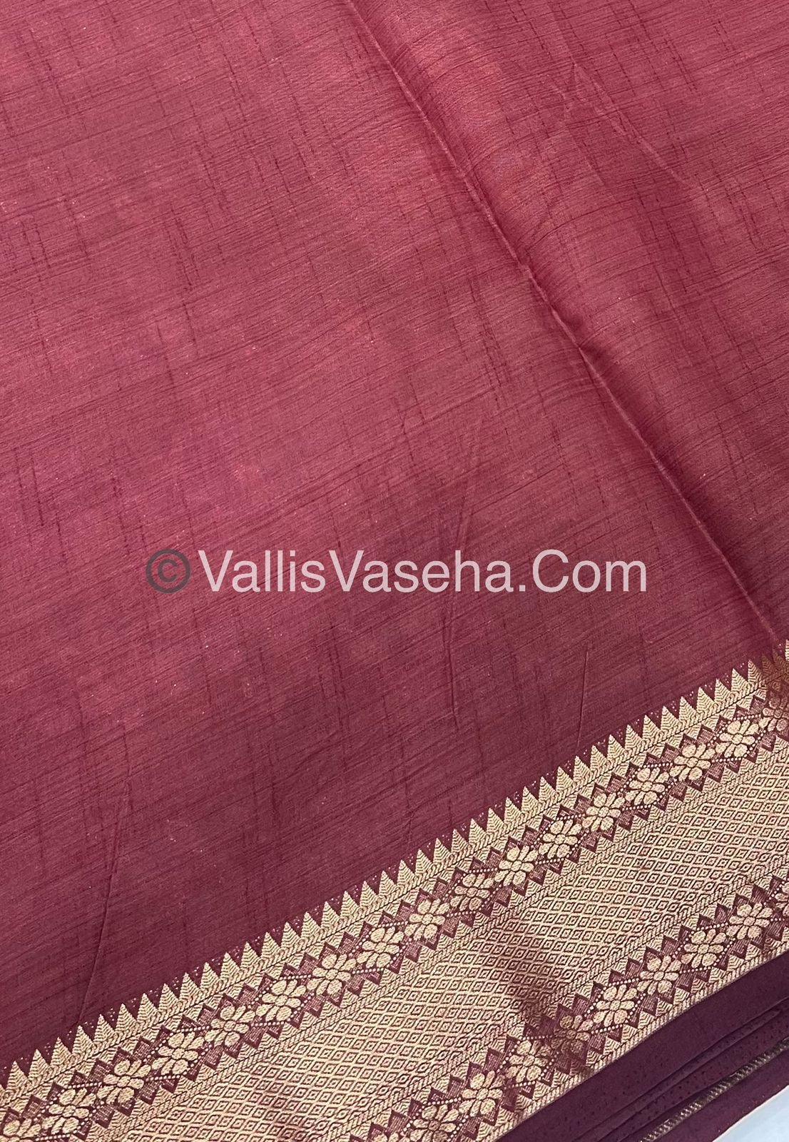 Semi Tussar Silk - Grand Pallu - Dark Maroon Shade - VVSTS017