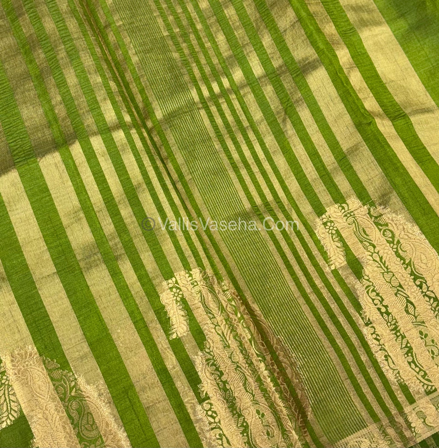 Semi Tussar Silk - Big Mango - Green Shade - VVSTS002