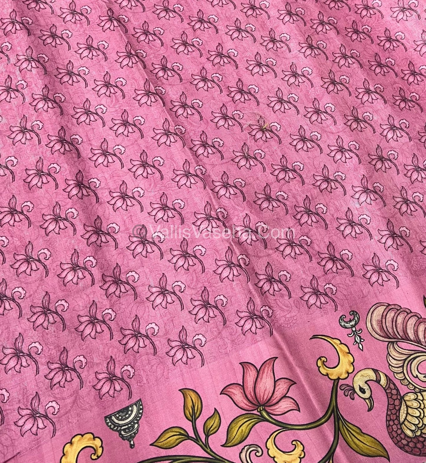 Semi Tussar Silk - Pink With Pink Shade - VVSTS040