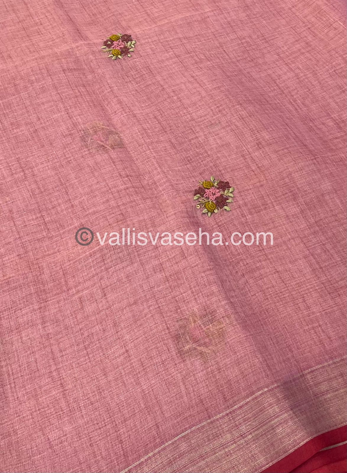 French Knot - Tissue Saree - Pink Shade - VVLFN001