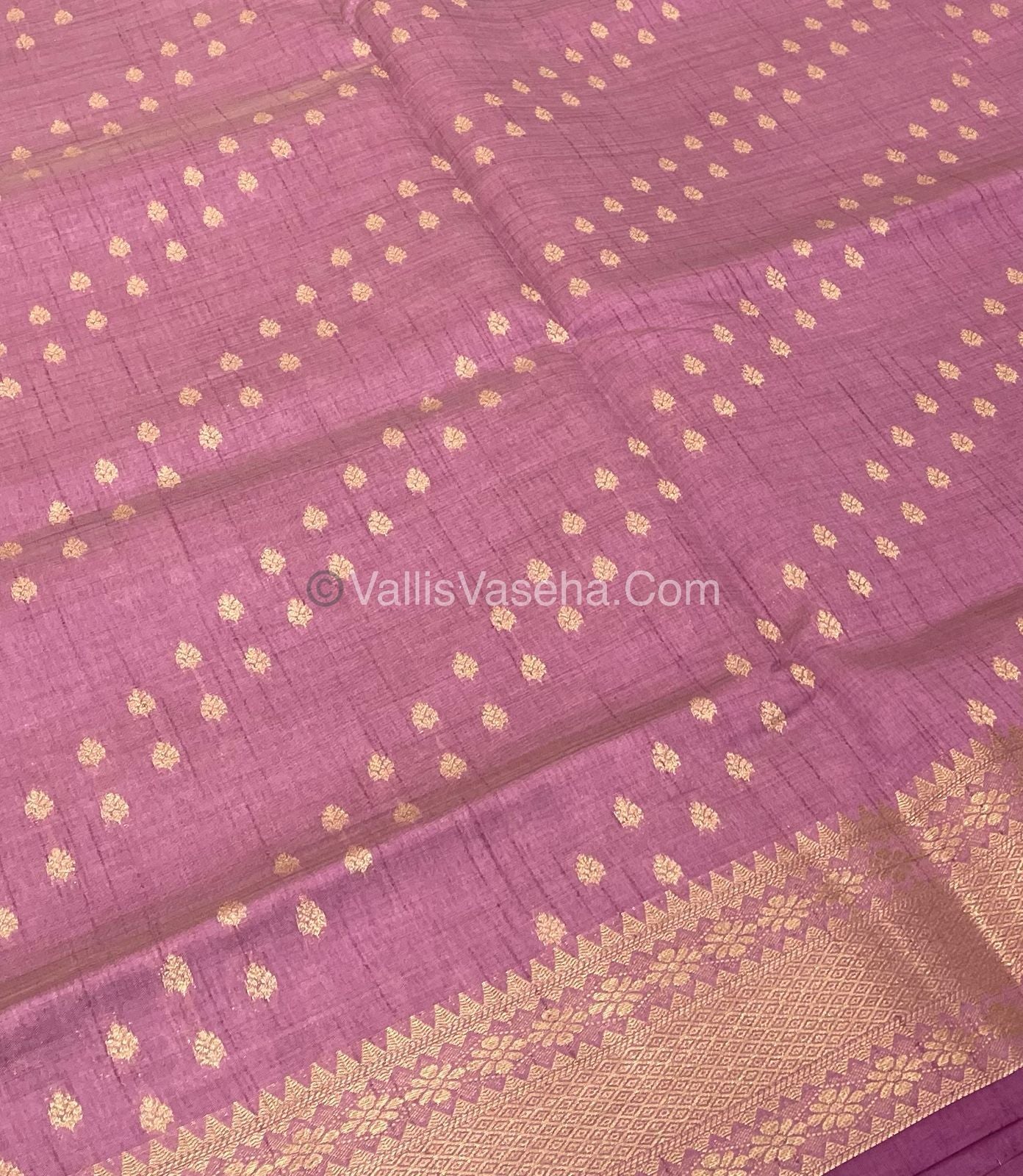 Semi Tussar Silk - Grand Pallu  - Onion Pink / Lilac Shade - VVSTS017