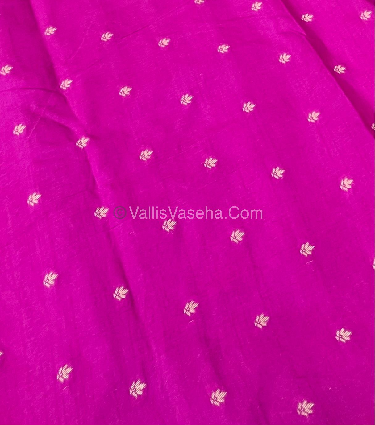 Semi Tussar Silk - Vairavoosi & Elephant Design - Rani Pink shade-VVSTS019