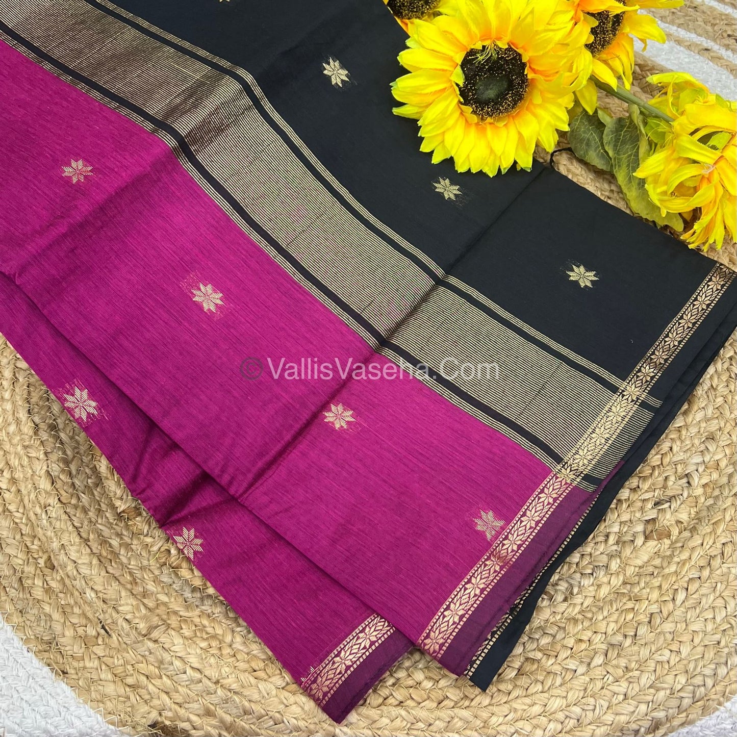 Semi Maheshwari Silk Cotton Saree - VVMSC002