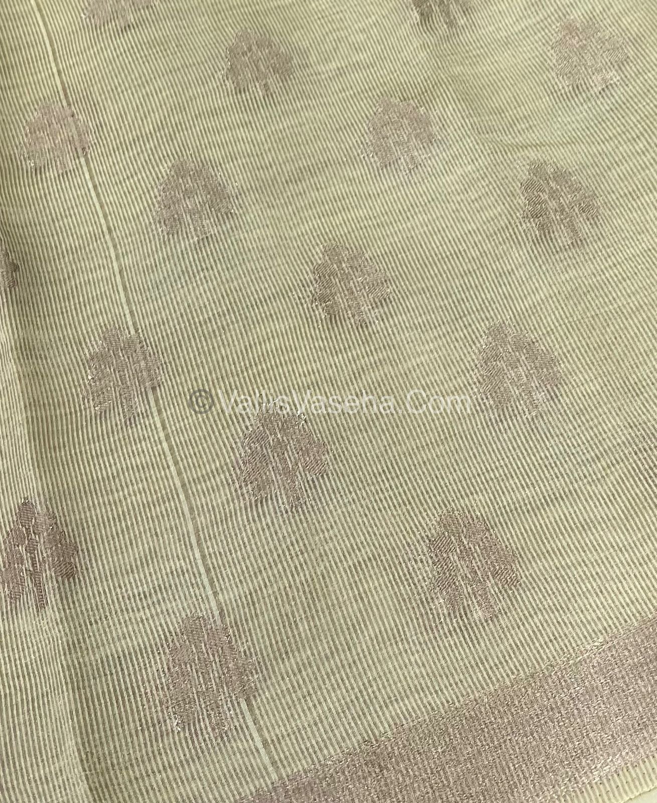 Semi Tussar Silk Saree - White Shade - VVSTS009