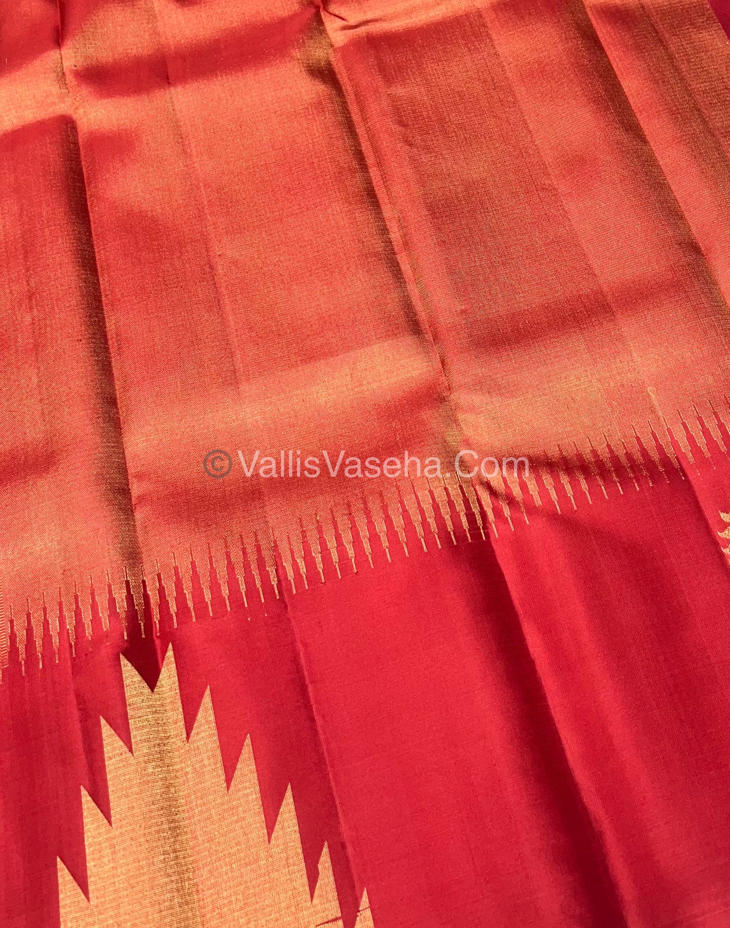 Pure Soft Silk Saree - Jothika Hit design - Red - VVPSS005