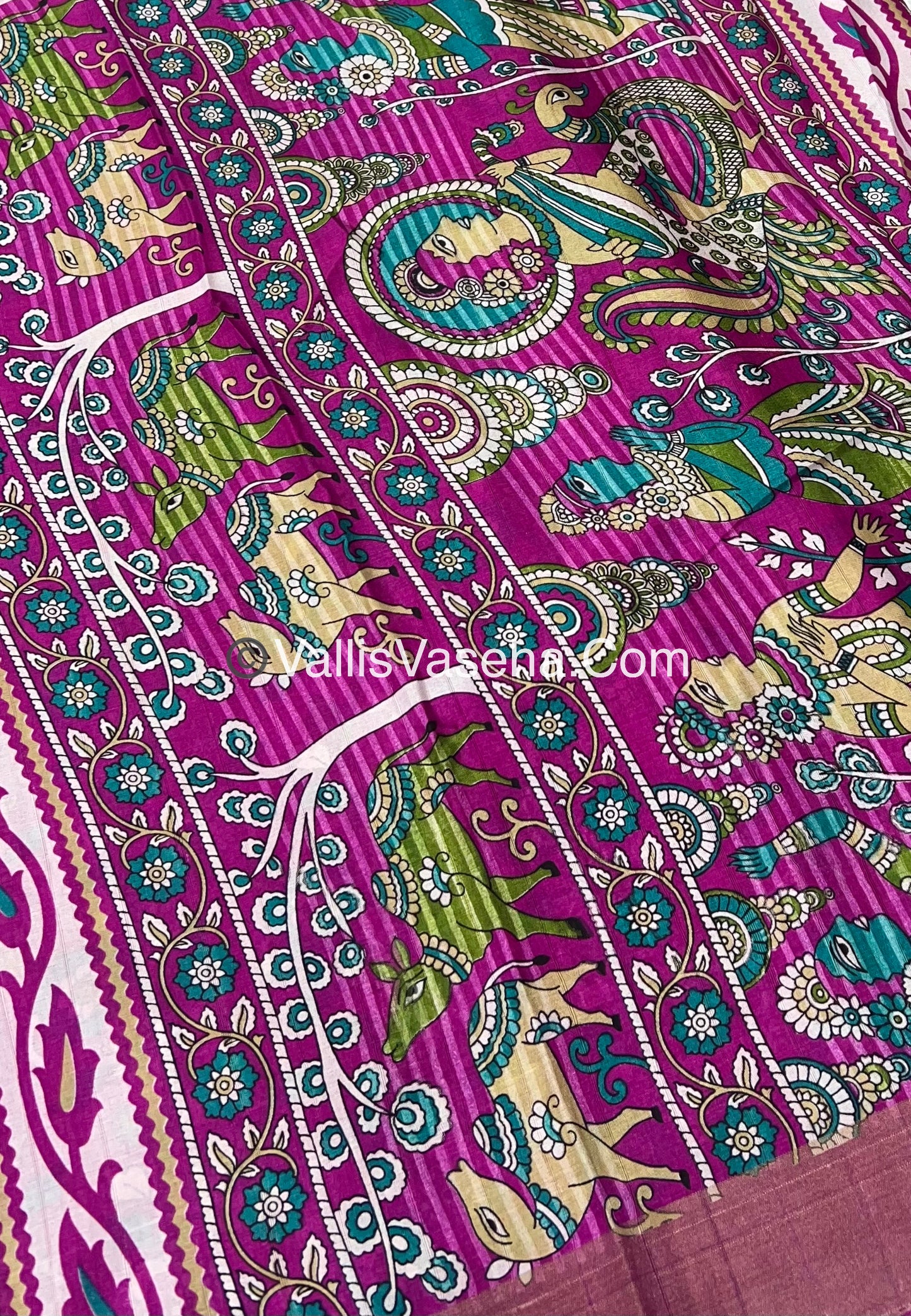Casual Wear - Mill Print - Fancy Art Silk Tussar Saree - VVFAS002