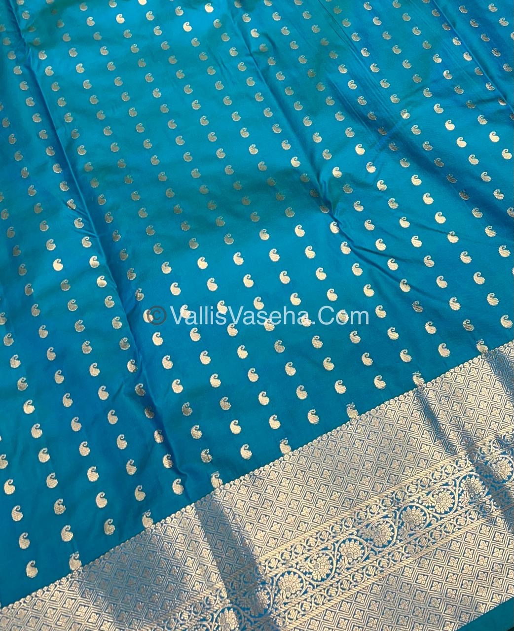 Semi Kanchipuram Silk - Blue Shade - VVSKS002
