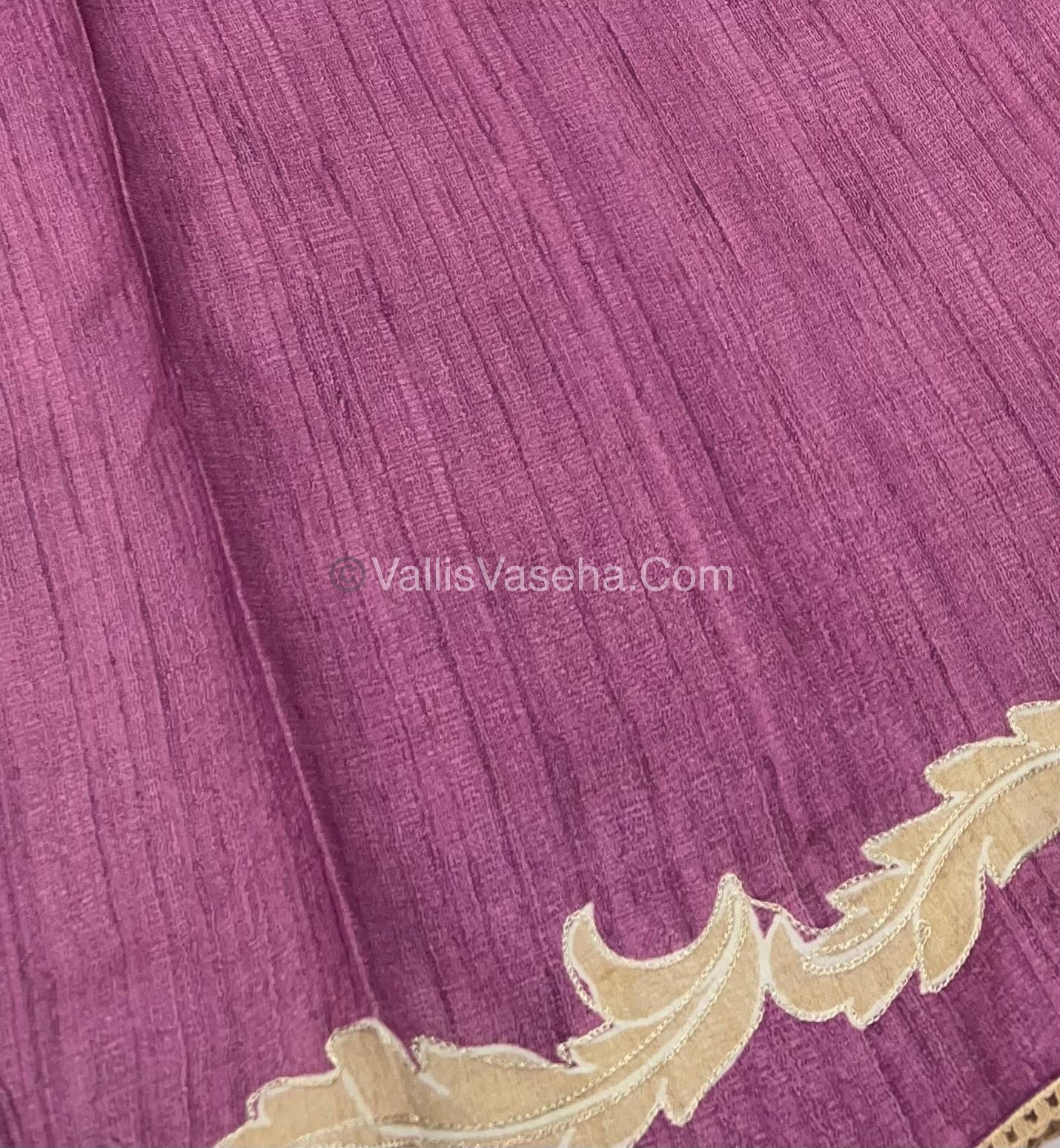 Semi Raw Silk with embroidery work - VVSRS001