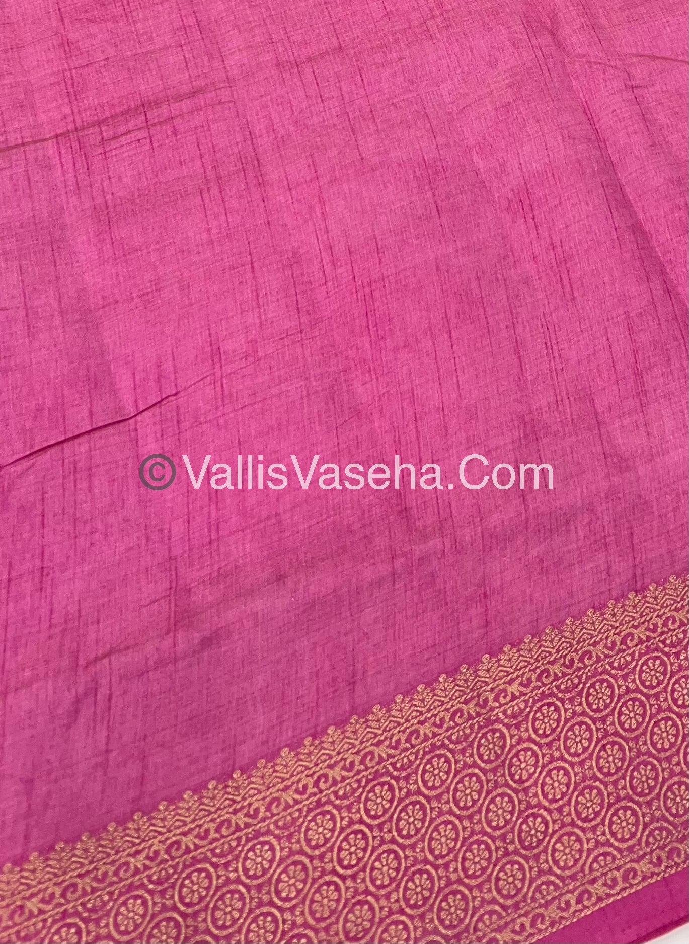 Semi Tussar Silk - Grand Pallu - Pink Shade - VVSTS025