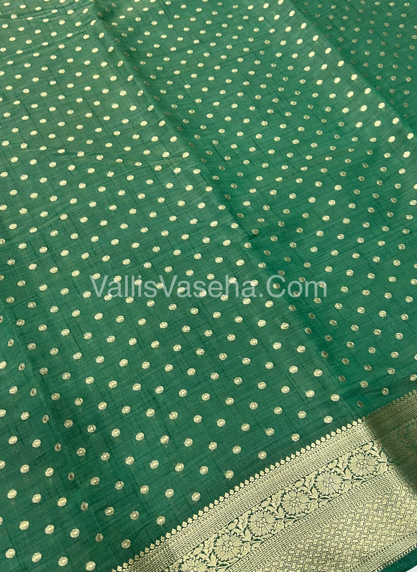 Semi Tussar Silk -Dark Green Shade- VVSTS015
