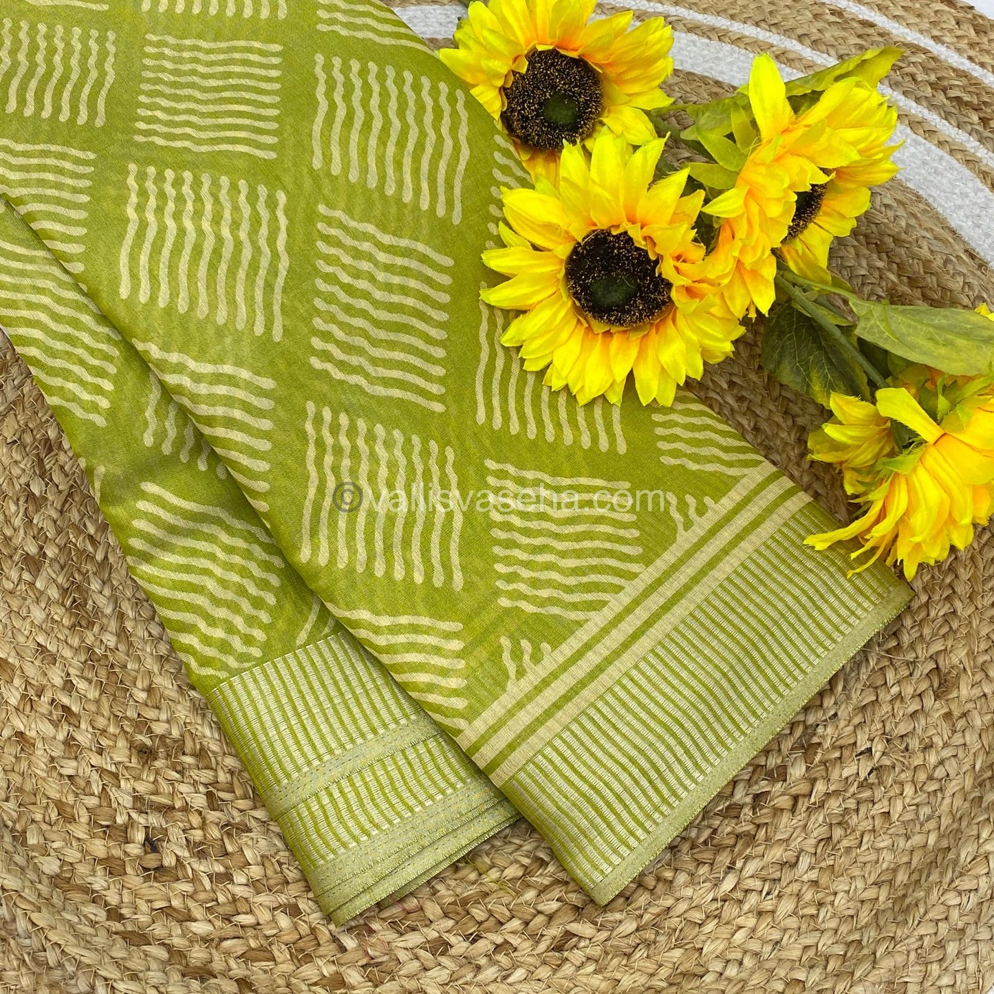 Semi Tussar Silk - Green Shade - VVSTS007