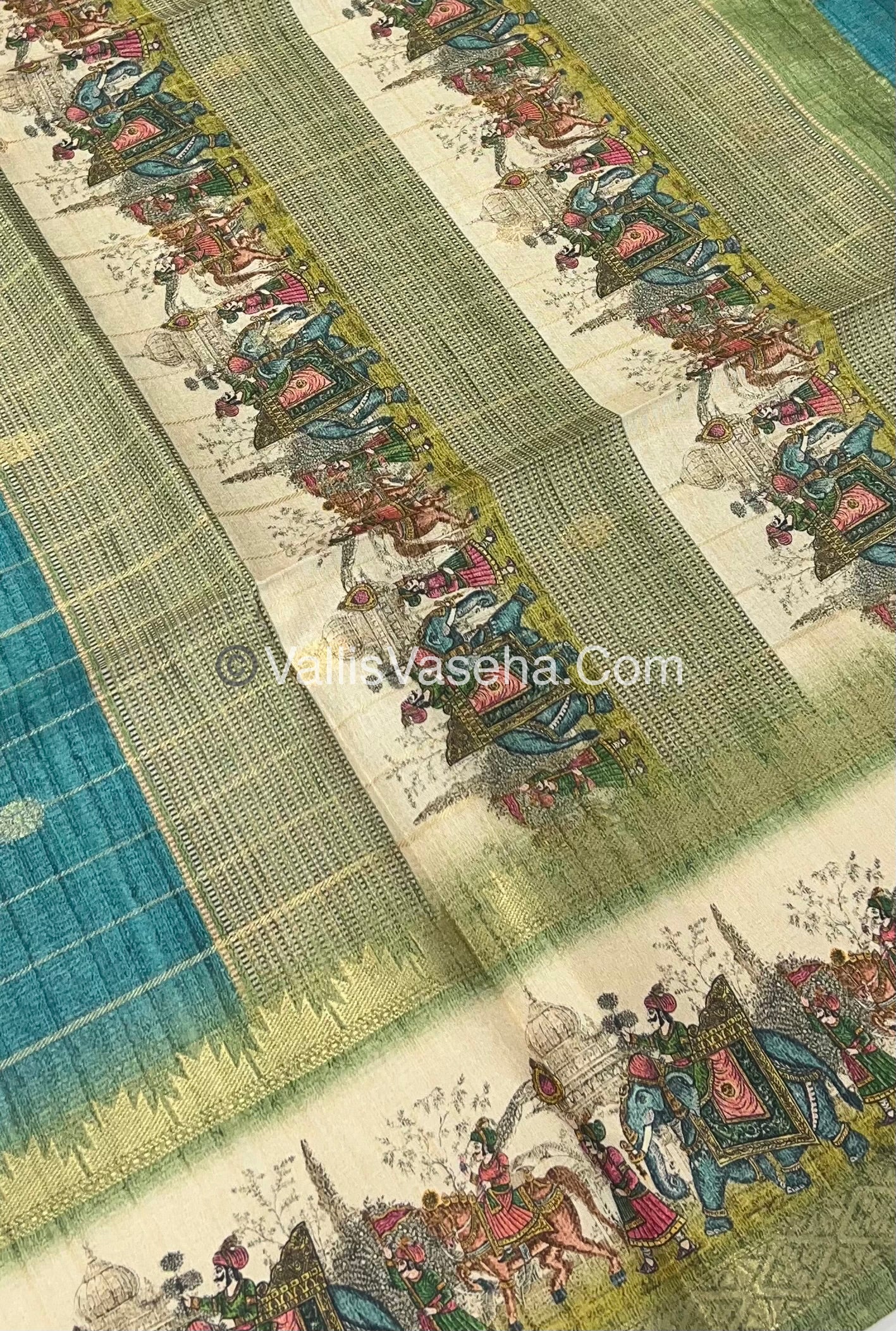 Semi Chanderi Saree - checks pattern - VVSCS004