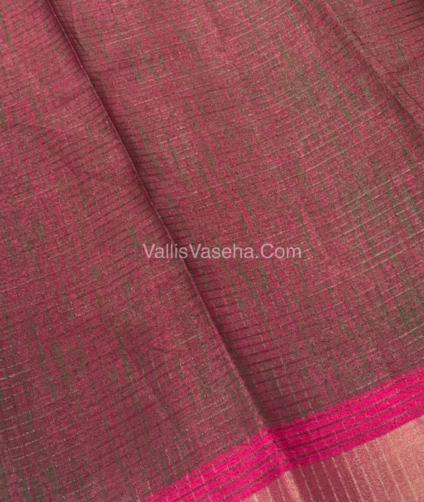 Light Weight Fancy Mixed Kota Cotton - Floral Design Printed Saree - Pink Shade - VVKPC002