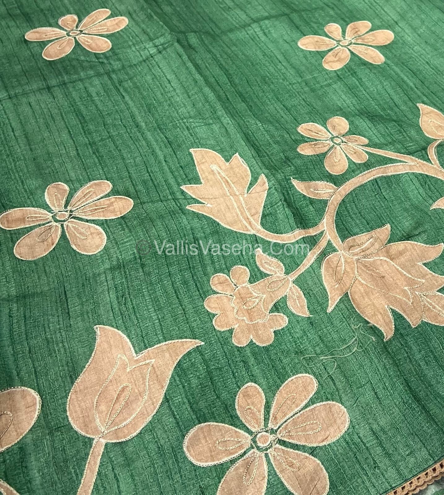 Semi Raw Silk with embroidery work - VVSRS001