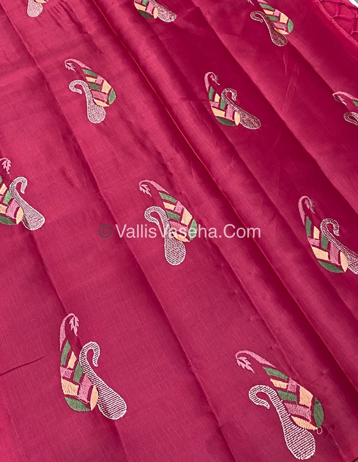 Butter Silk - Pink & Peacock Blue Combo - VVBS002