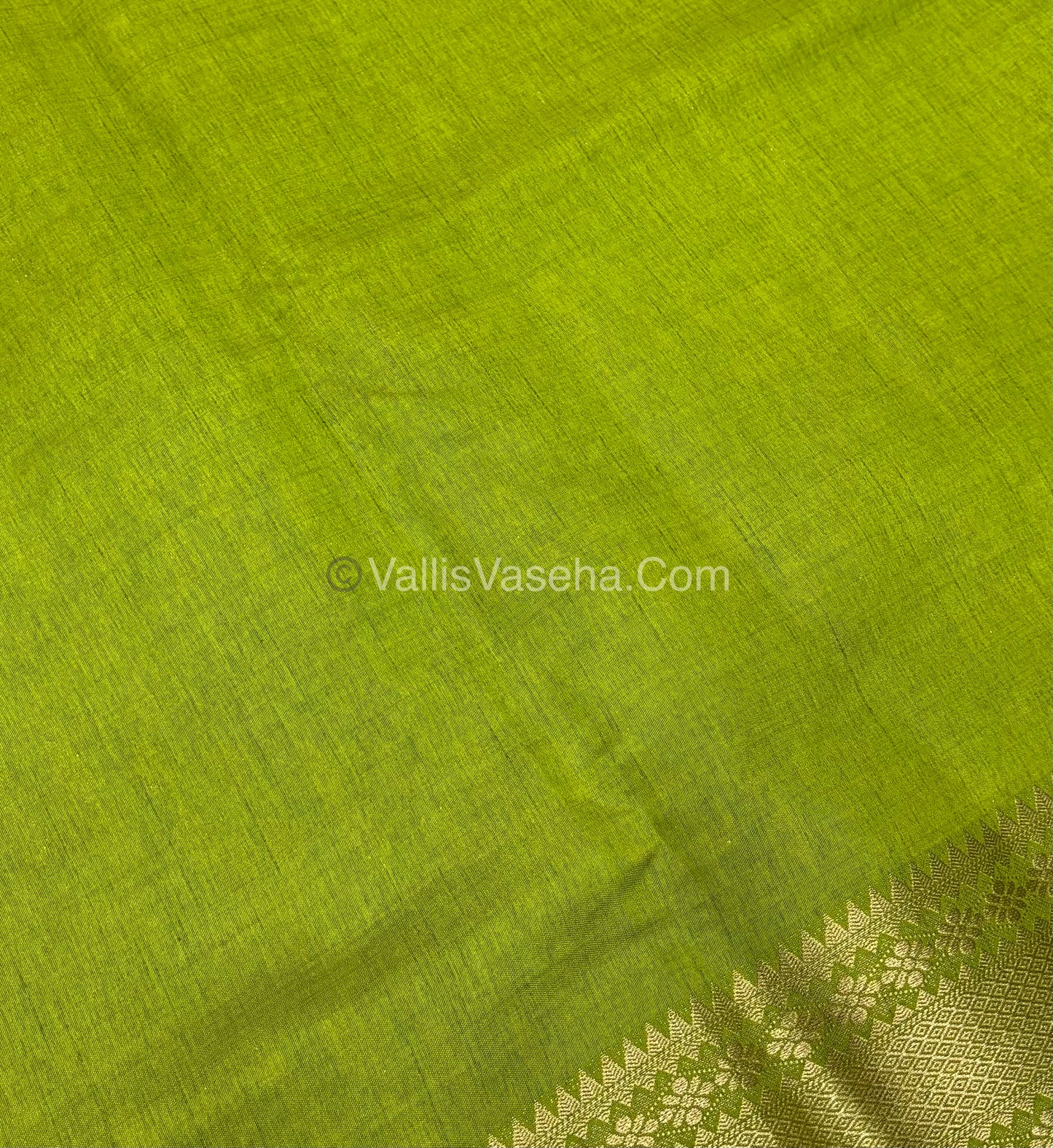 Semi Tussar Silk - Grand Pallu - Green Shade - VVSTS017