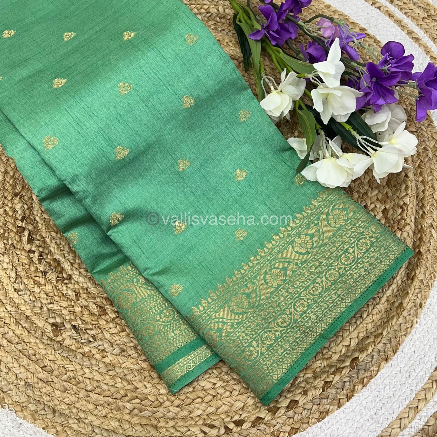 Semi Tussar Silk Saree - Pastel Green Shade - VVSTS008