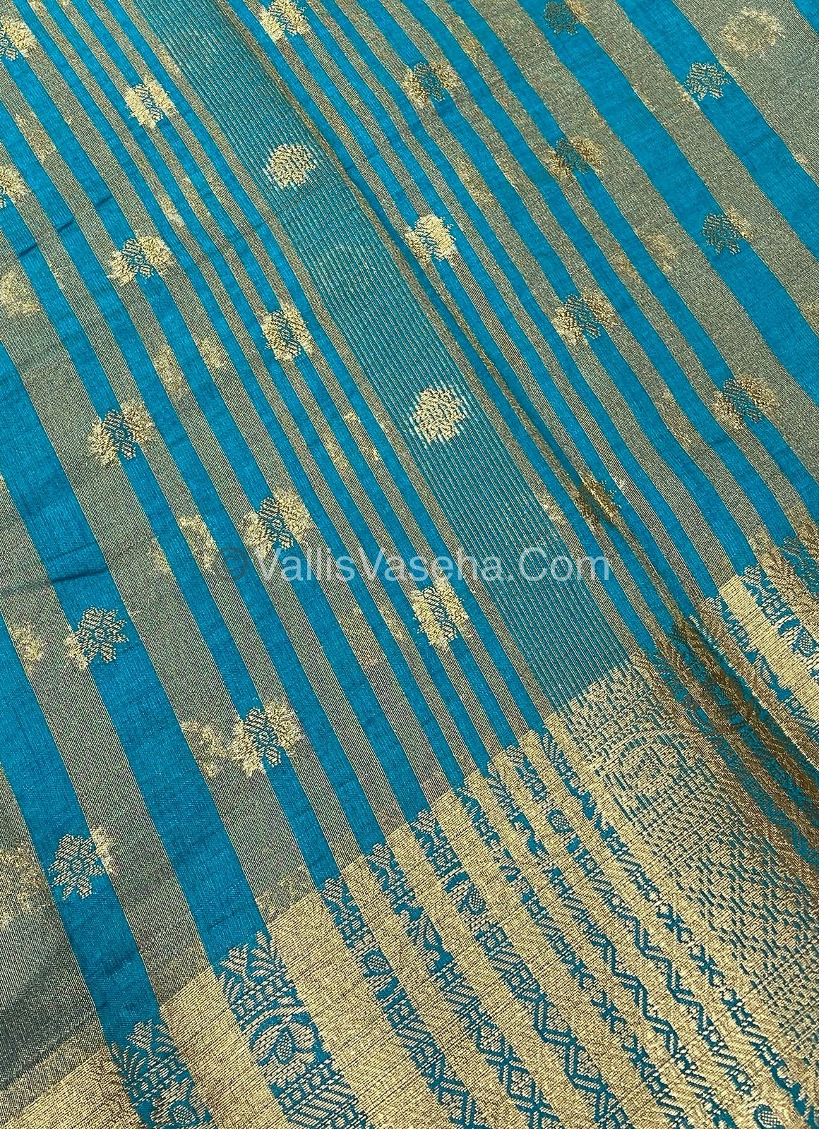 Semi Tussar Silk - Blue Shade - VVSTS014