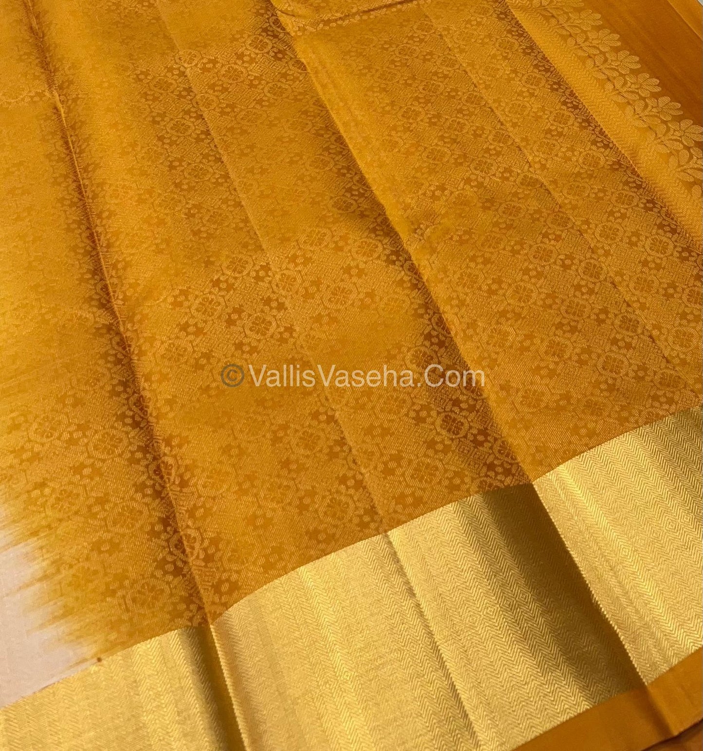 Pure Soft Silk Saree - Grey & Mustard Yellow Combo - VVPSS036