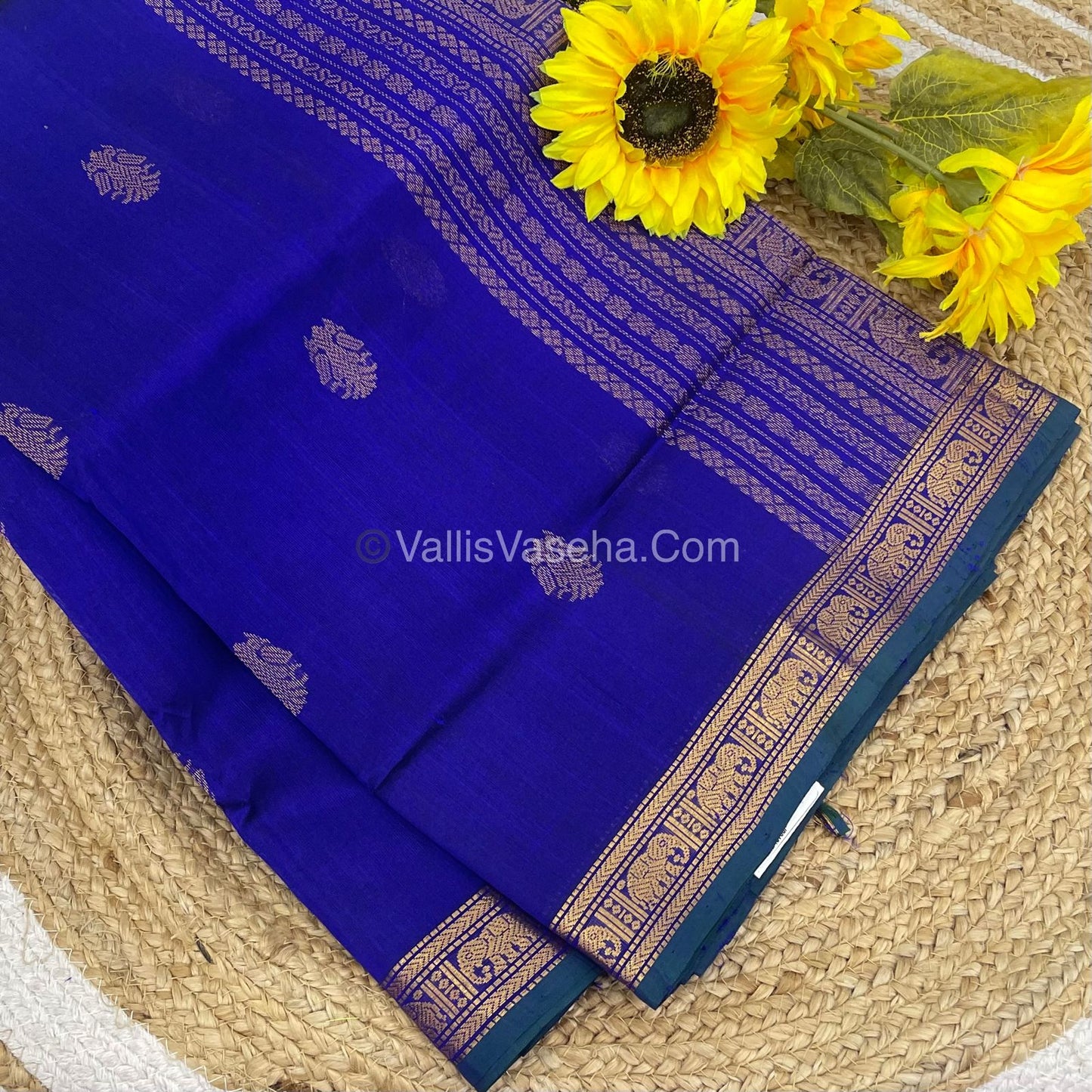 Pure Silk Cotton Saree - Retta Mayil Design - VVRMS001