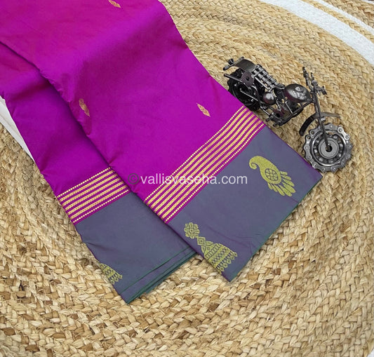 Semi Silk Saree - Kanchi Pattu Style - VVSSS004