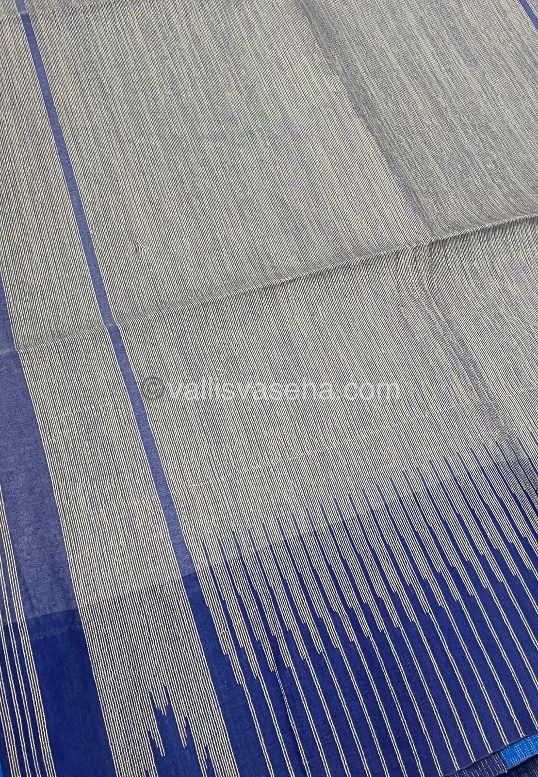 Semi Raw Silk - Half White with Blue Shade - VVRS002