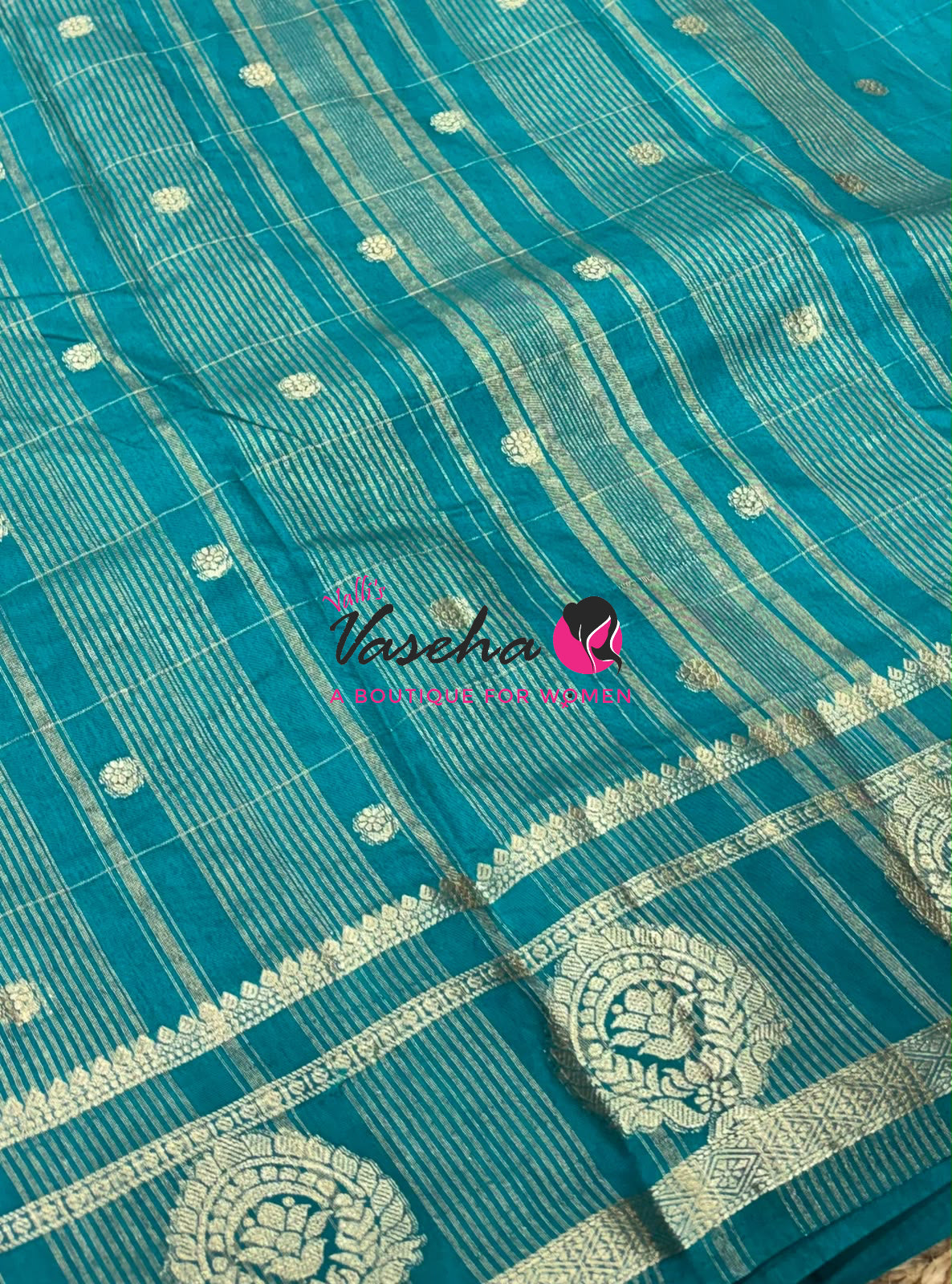 Semi Tussar Silk Saree | Blue Shade |VVSTS060