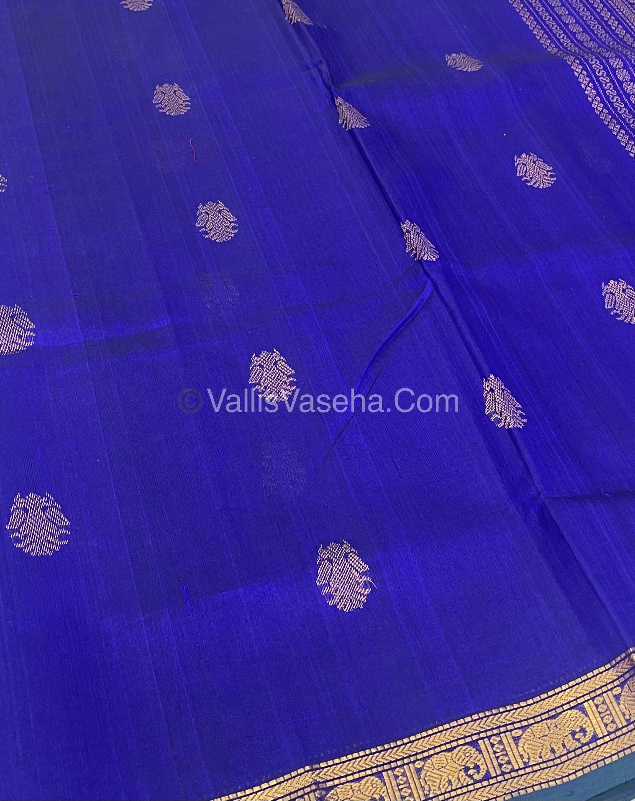 Pure Silk Cotton Saree - Retta Mayil Design - VVRMS001
