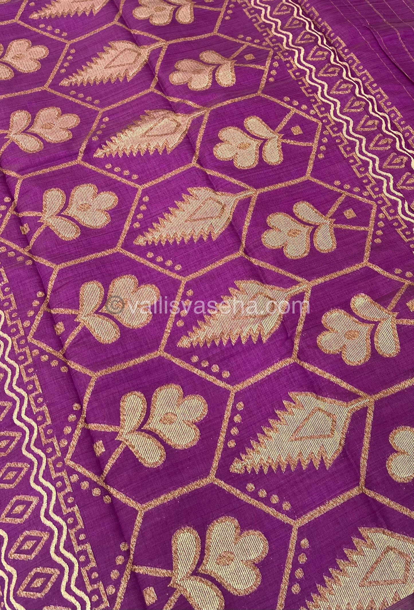 Cherry Tussar - Semi Tussar Silk - Dark Purple Shade - VVSTS009