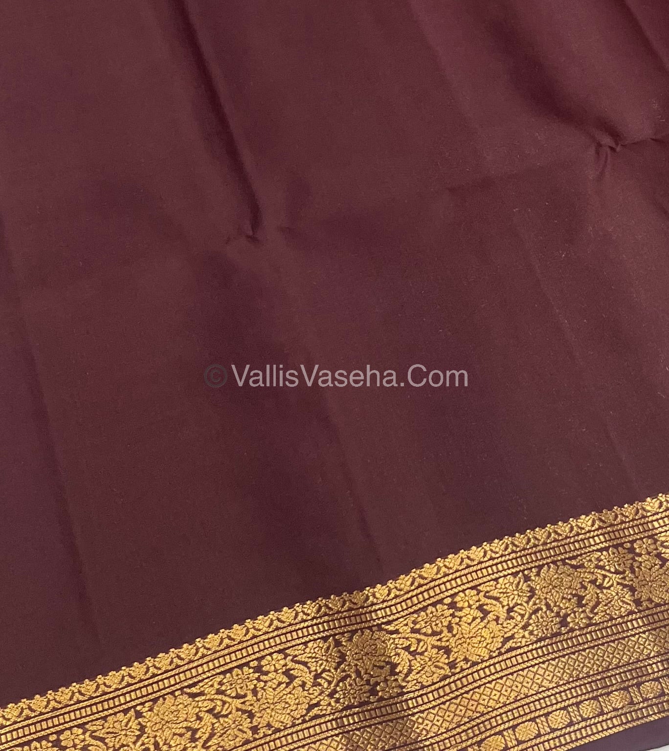 Pure Soft Silk Saree - Kanchi Border - Rust Orange & Wine Brown Combo - VVPSS046