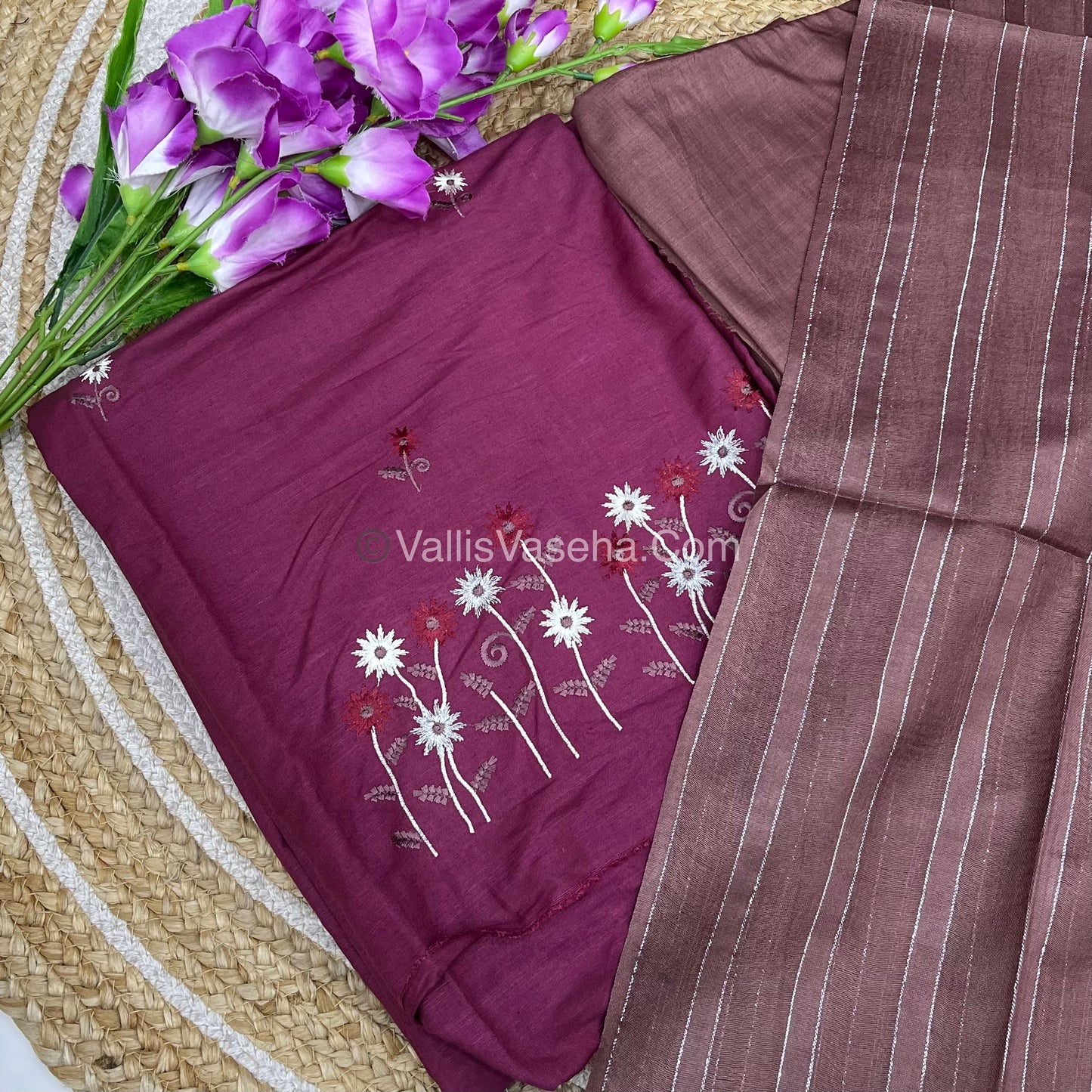 50% less - Offer Unstitched Material - Mixed Cotton Material - VVDUM001