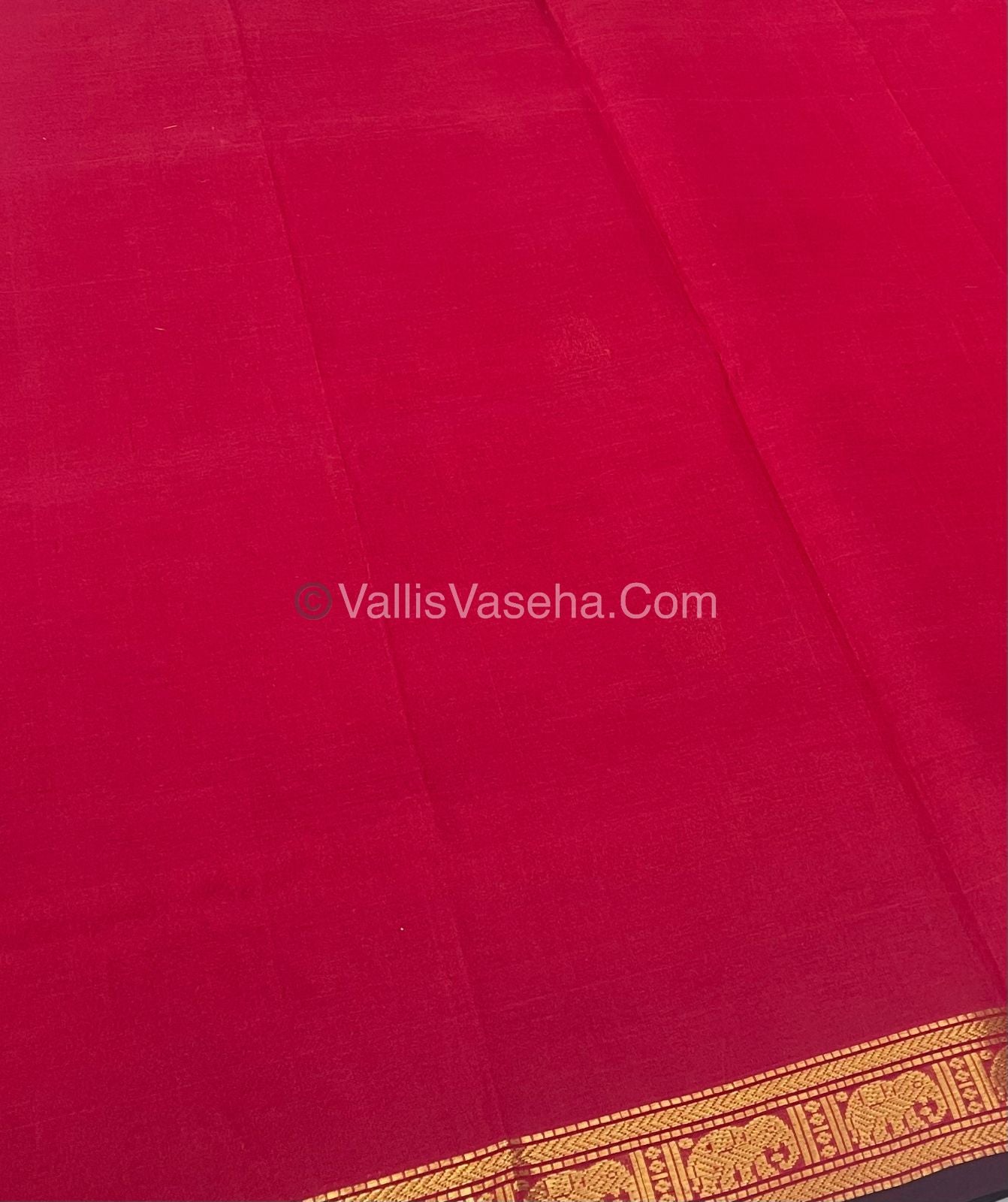 Pure Silk Cotton Saree - Retta Mayil Design - Red shade - VVRMS001