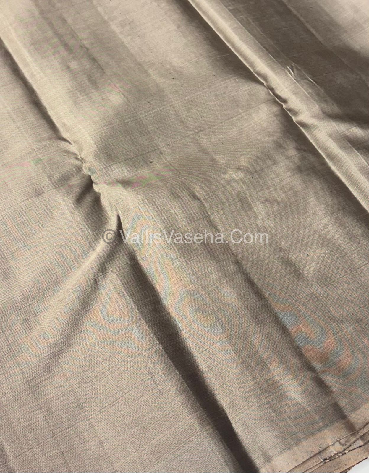 Half Mixed Soft Silk Saree - Green With Grey - VVPSS073