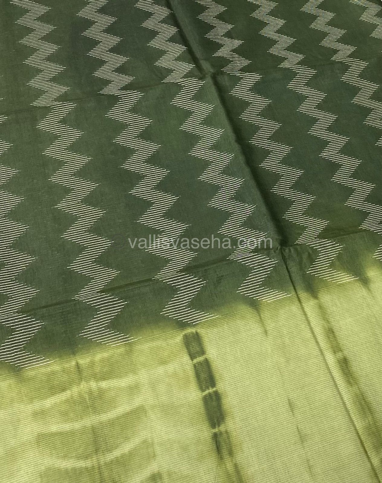 Bhagalpuri Silk - Green with Green - VVBS003
