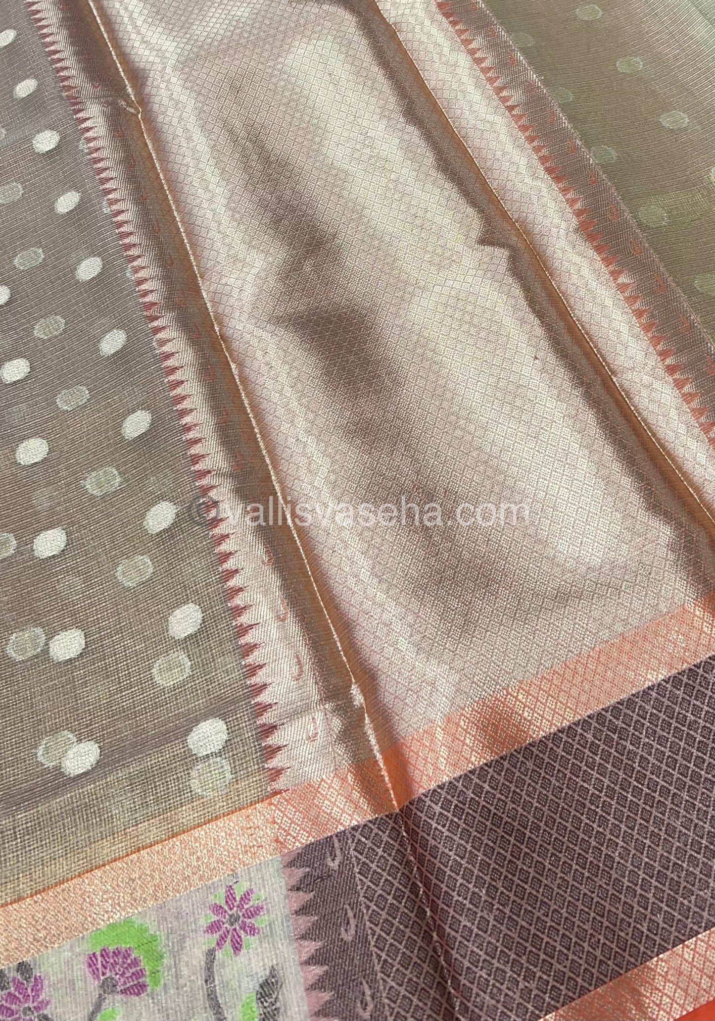 Kota Saree - Paithani Border - Chikki with orange shade- VVKPS001