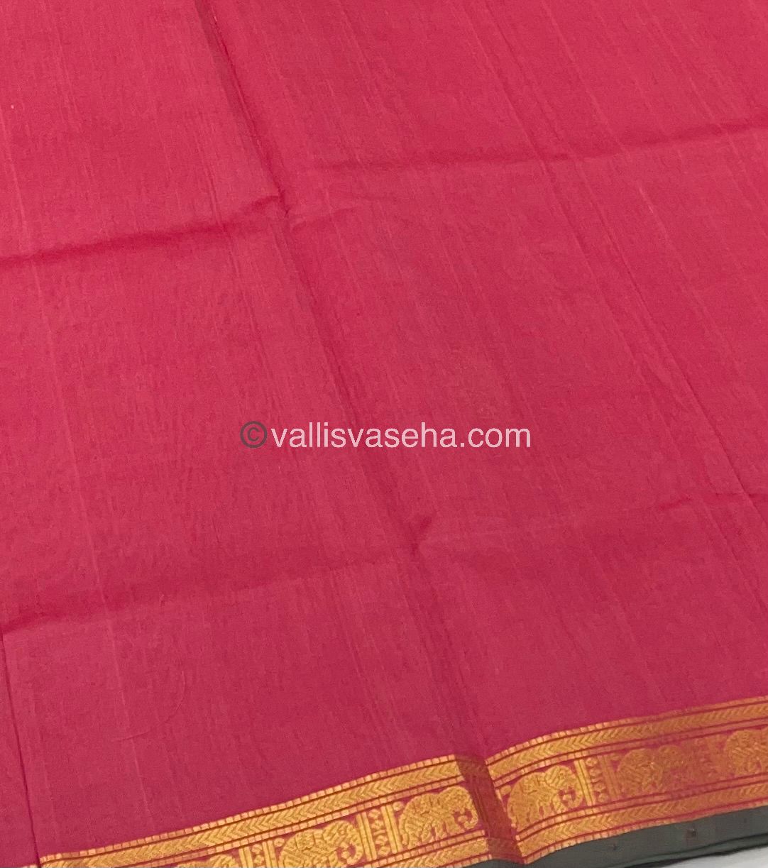 Pure Silk Cotton Saree - Retta Mayil Design - VVRMS001