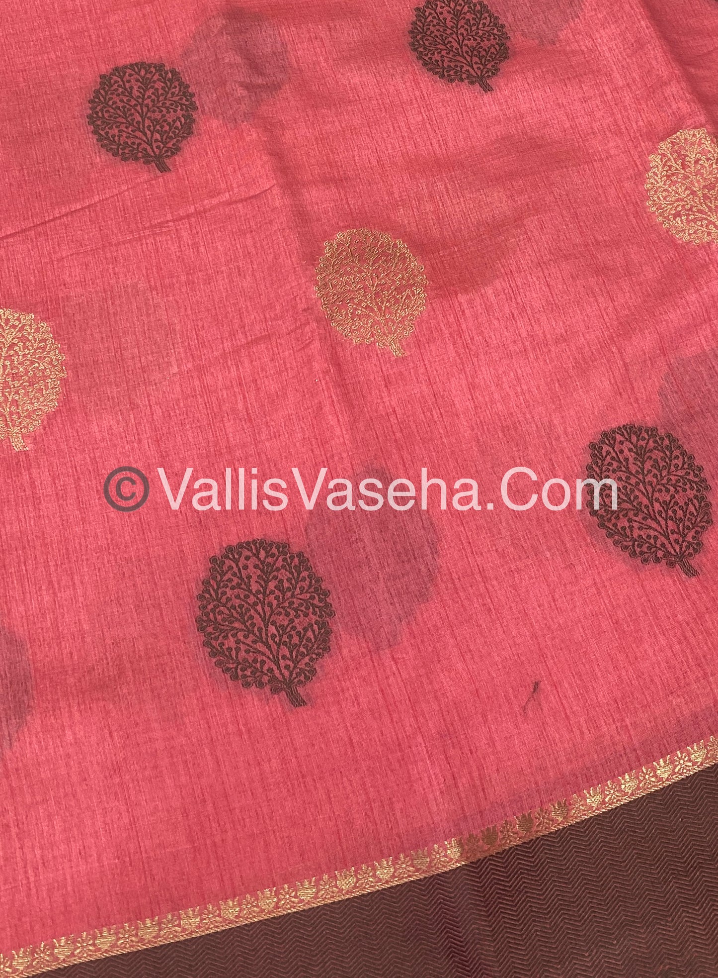 Semi Tussar Silk Saree - Peach shade - VVSTS009