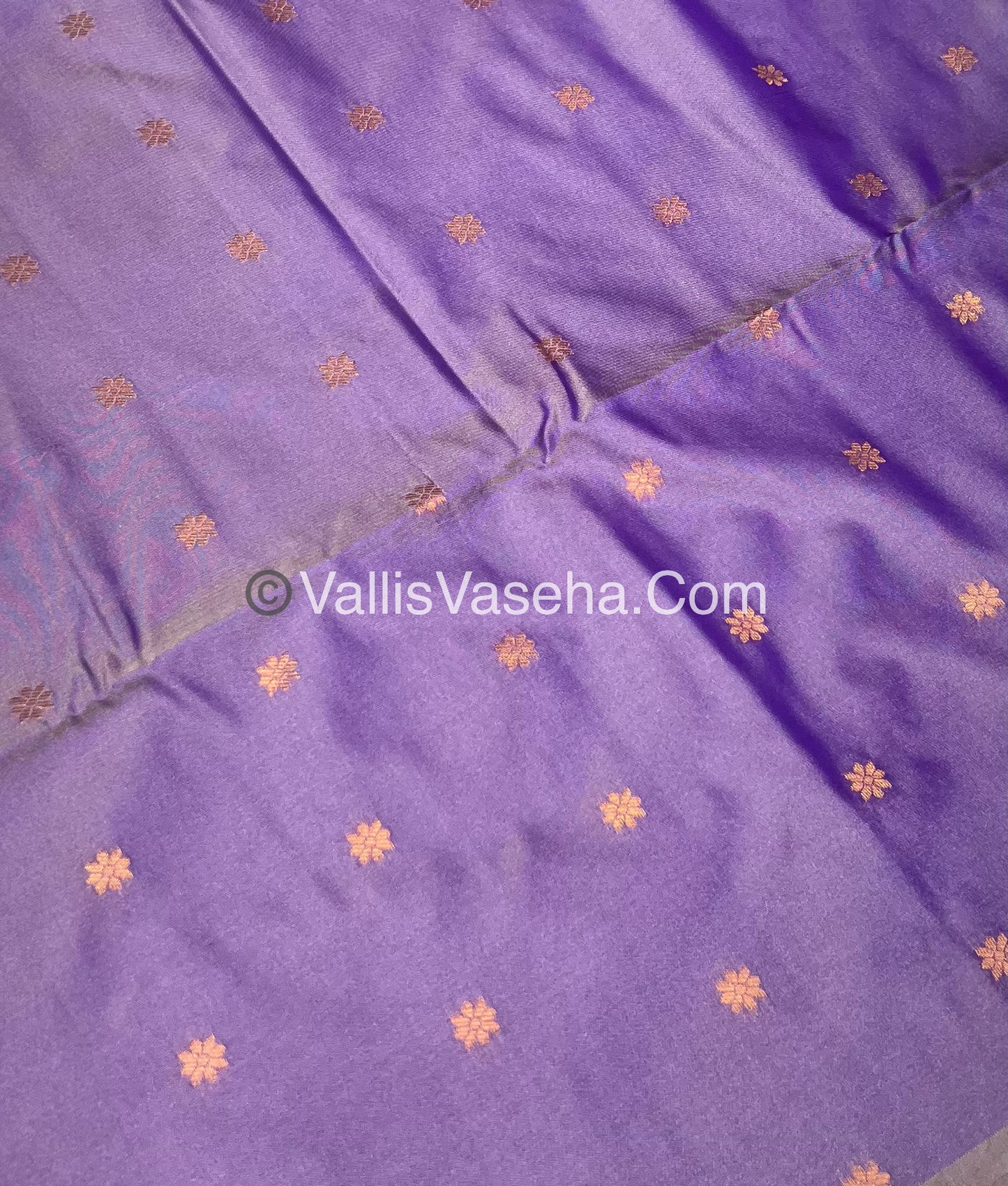 Semi Soft Silk - Border less -Creamish Lavender Shade -VVSSS007