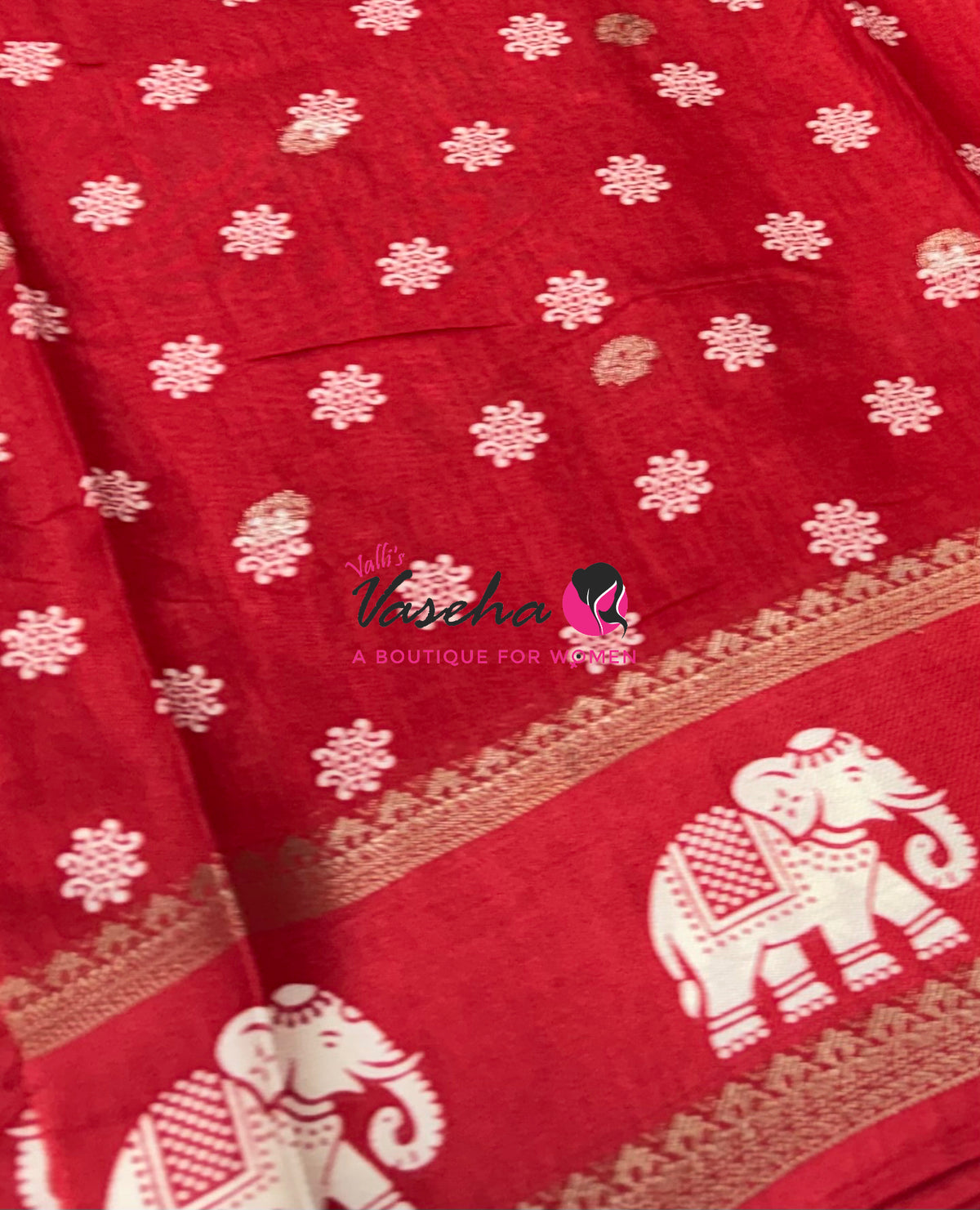 Casual Wear Sarees - Semi Binny / Semi Dola Silk - Red Shade - VVSDS007