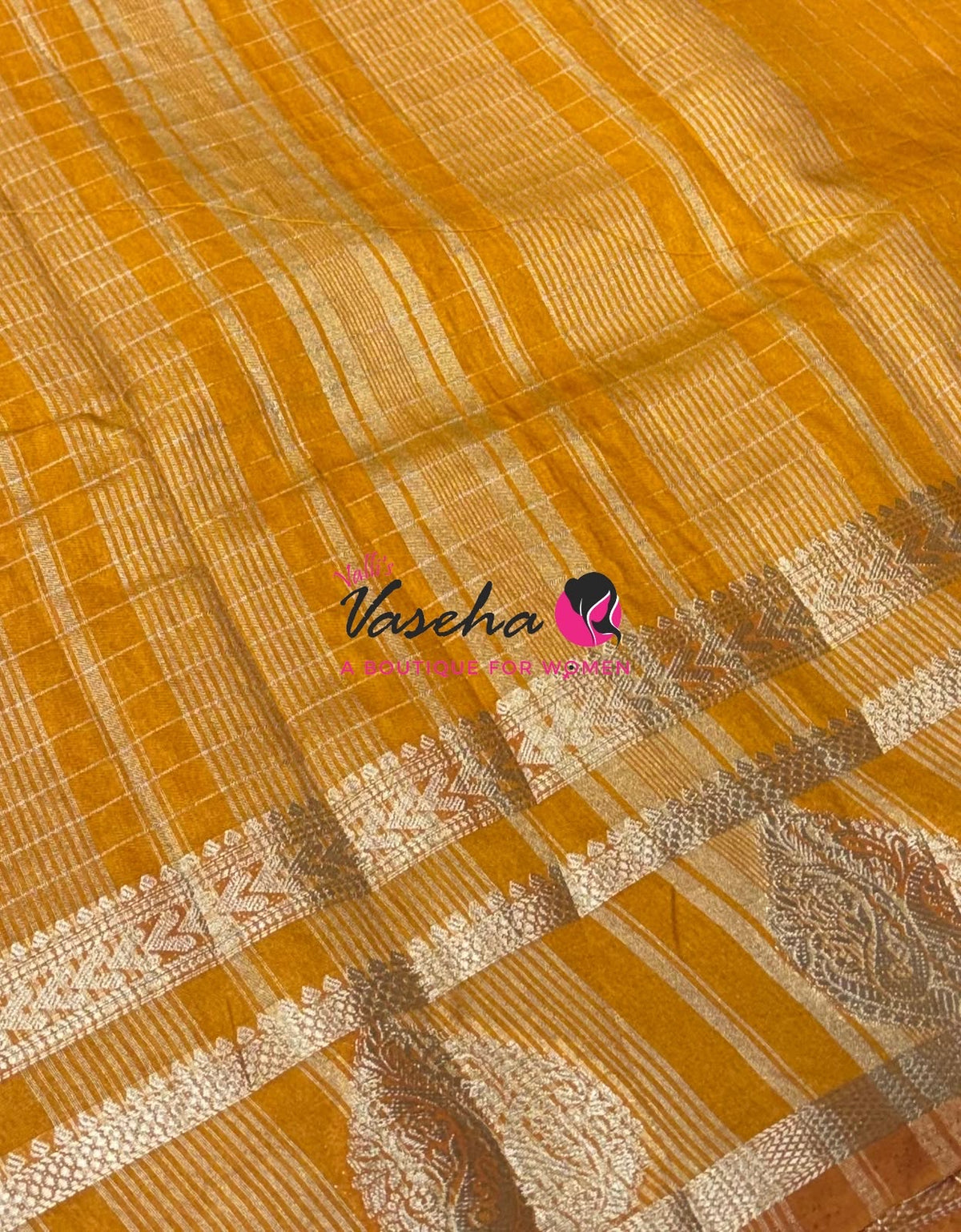 Semi Tussar Silk Saree | Orange Shade |VVSTS061