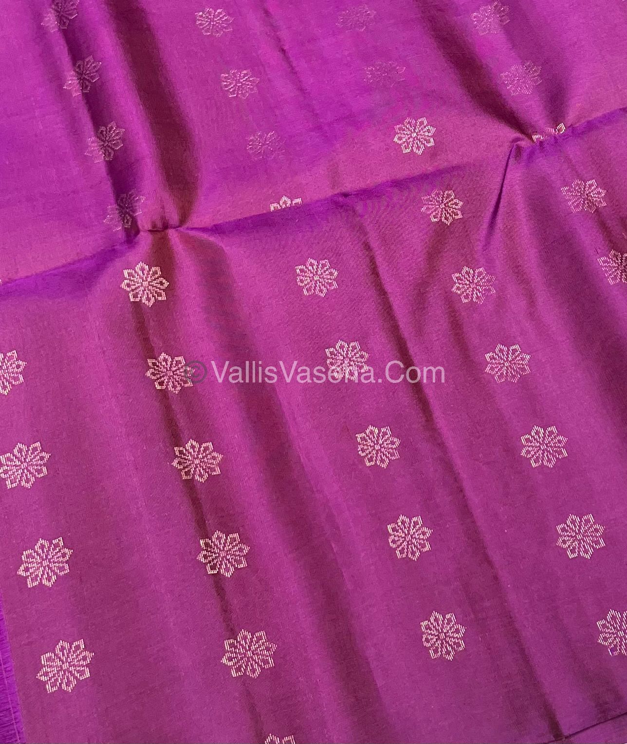 Pure Soft Silk Saree - Border Less - Green & Purplish Pink Combo - VVPSS055