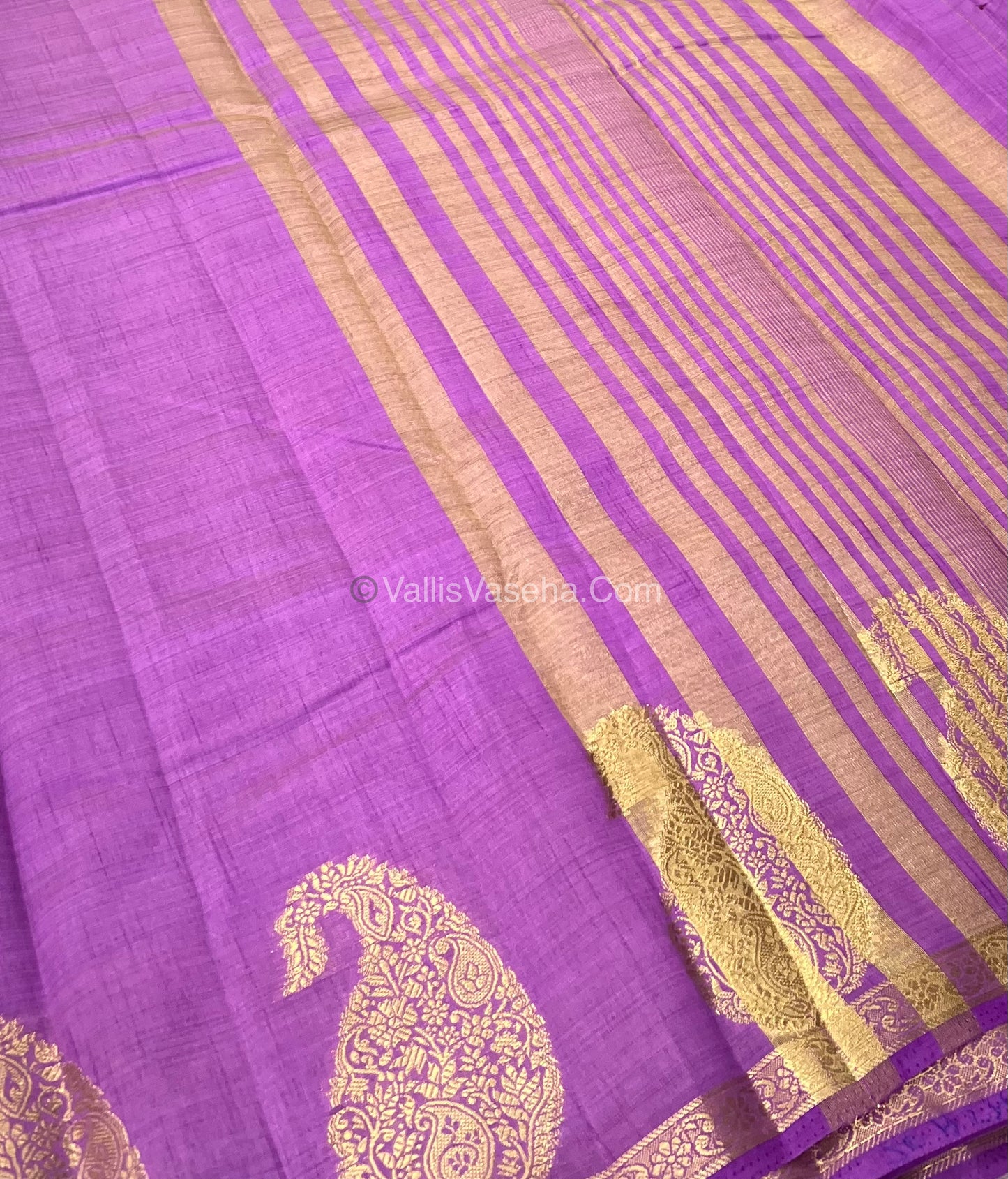 Semi Tussar Silk - Small Mango - Lavender Shade - VVSTS002