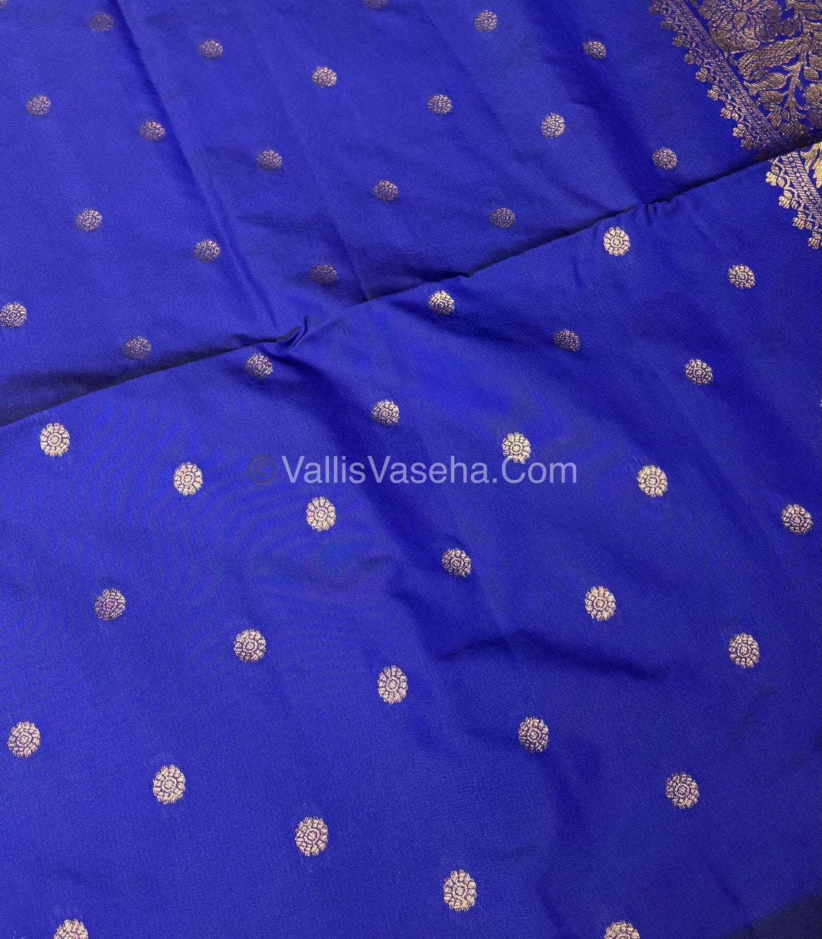Semi Soft Silk - Kolam Design - Royal Blue / Dark Blue Shade -VVSSS029