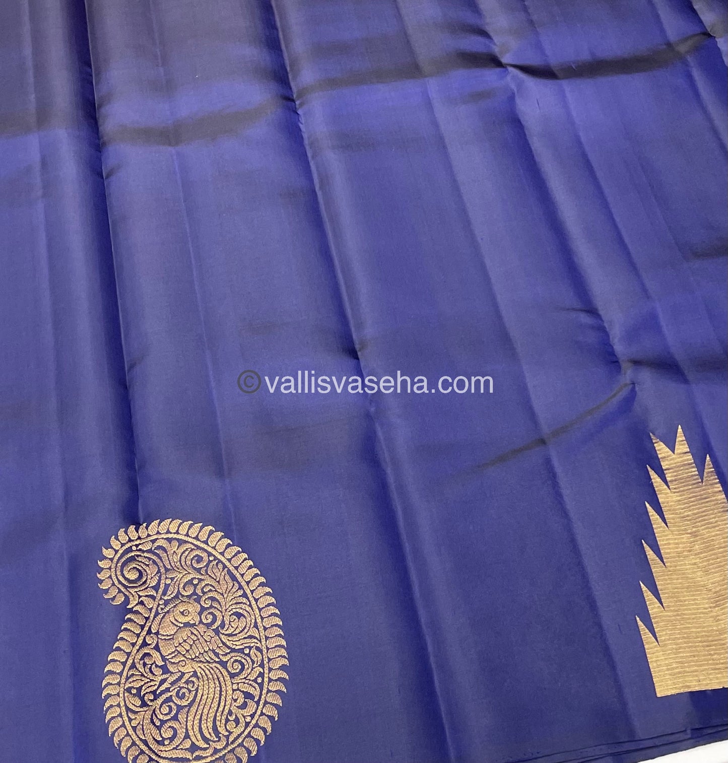 Pure Soft Silk Saree - Jothika Hit design - Navy Blue - VVPSS005